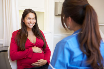 Pregnant mother at doctor's office.